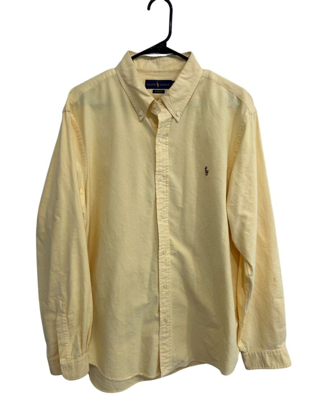 Ralph Lauren XL Mens Yellow Long Sleeve Button Down Shirt Old Money Classic